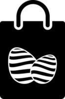 Easter shopping bag glyph icon or symbol. vector