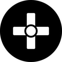Jesús cruzar firmar o símbolo en negro y blanco color. vector