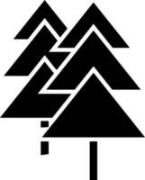 negro Navidad árbol icono en plano estilo. vector