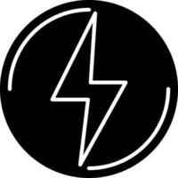 Flat style save energy icon in black color. vector