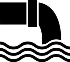 Flat style water pollution icon or symbol. vector