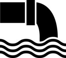 Flat style water pollution icon or symbol. vector