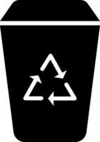 Flat style recycle bin icon or symbol. vector