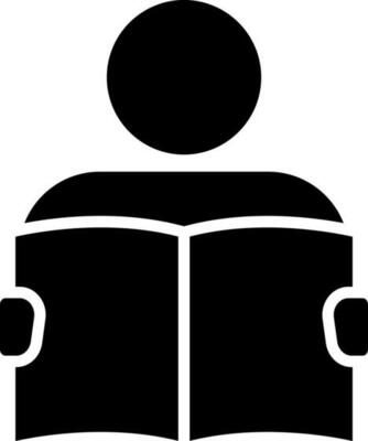 Student reading book icon or symbol.