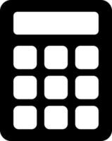 plano estilo calculadora icono en negro y blanco color. vector