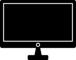 Desktop icon in black color. vector