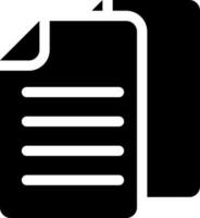 Document paper icon in Black and White color. vector