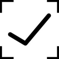 Verified tick icon in glyph style. vector