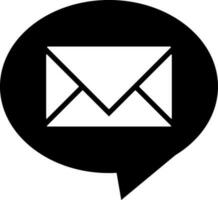 Black and White illustration of email or comments icon. vector