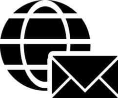 Global message or word chat icon in Black and White color. vector