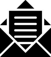 Open mail or envelope glyph icon. vector