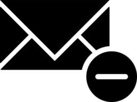 Cancel mail or message icon in Black and White color. vector