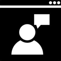 Online user chatting or calling glyph icon. vector