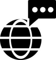 Global message or word chat icon in Black and White color. vector