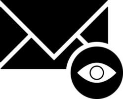 Seeing mail or message view icon in Black and White color. vector