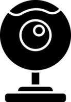 Web camera glyph icon or symbol. vector