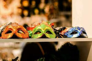 Carnival masks close-up photo