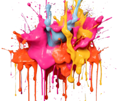 Explosive wet paint mixing together On A Transparent Background png