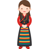 Mädchen im Nepal National Kostüm png