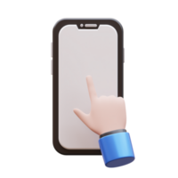 Hand Gesture Tap Mobile 3D Illustration png