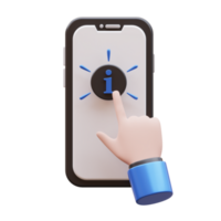 Hand Gesture Information Button 3D Illustration png