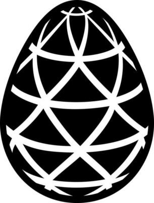 Black and White easter egg icon in flat style.