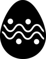 negro y blanco Pascua de Resurrección huevo icono en plano estilo. vector