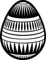 Easter egg glyph icon in Black and White color. vector