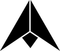 Glyph sign or symbol of paper plane. vector