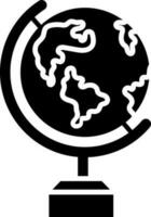 Earth globe on stand icon in Black and White color. vector