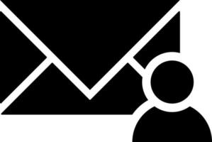 Mail user icon in Black and White color. vector