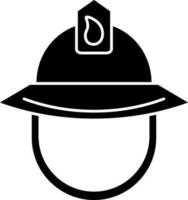 Isolated firefighter helmet icon in Black and White color. vector