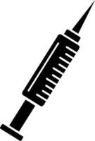 Black and White syringe icon or symbol. vector