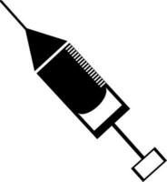 Black and White syringe icon or symbol. vector