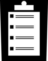 Black and White report or prescription icon. vector