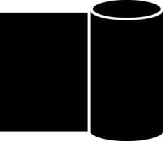 Flat style bandage roll icon in black color. vector