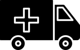 Black and White illustration of ambulance icon. vector