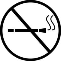 No smoking sign in black color. vector