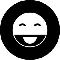 barbado sonriente emoji cara icono en negro y blanco color. vector