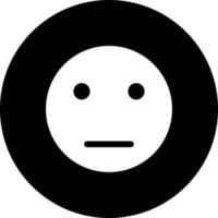 Black and White illustration of serious face emoticon icon. vector