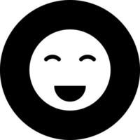 Illustration of laughing face emotion glyph icon. vector