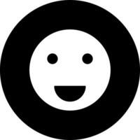 Happy or laughing emotion face glyph icon. vector