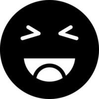 Black and White happy emotion face icon in flat style. vector
