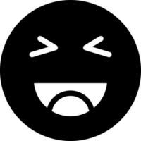 Black and White happy emotion face icon in flat style. vector