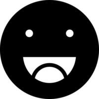 Black and White happy emotion face icon in flat style. vector
