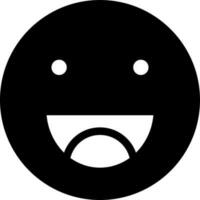 Black and White happy emotion face icon in flat style. vector