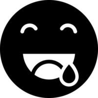 Vector illustration of crying emoji face character icon.