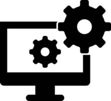 Flat style computer setting icon. vector