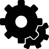 Cogwheel or setting icon in black color. vector