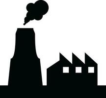 Black and White illustration of Factory icon. vector